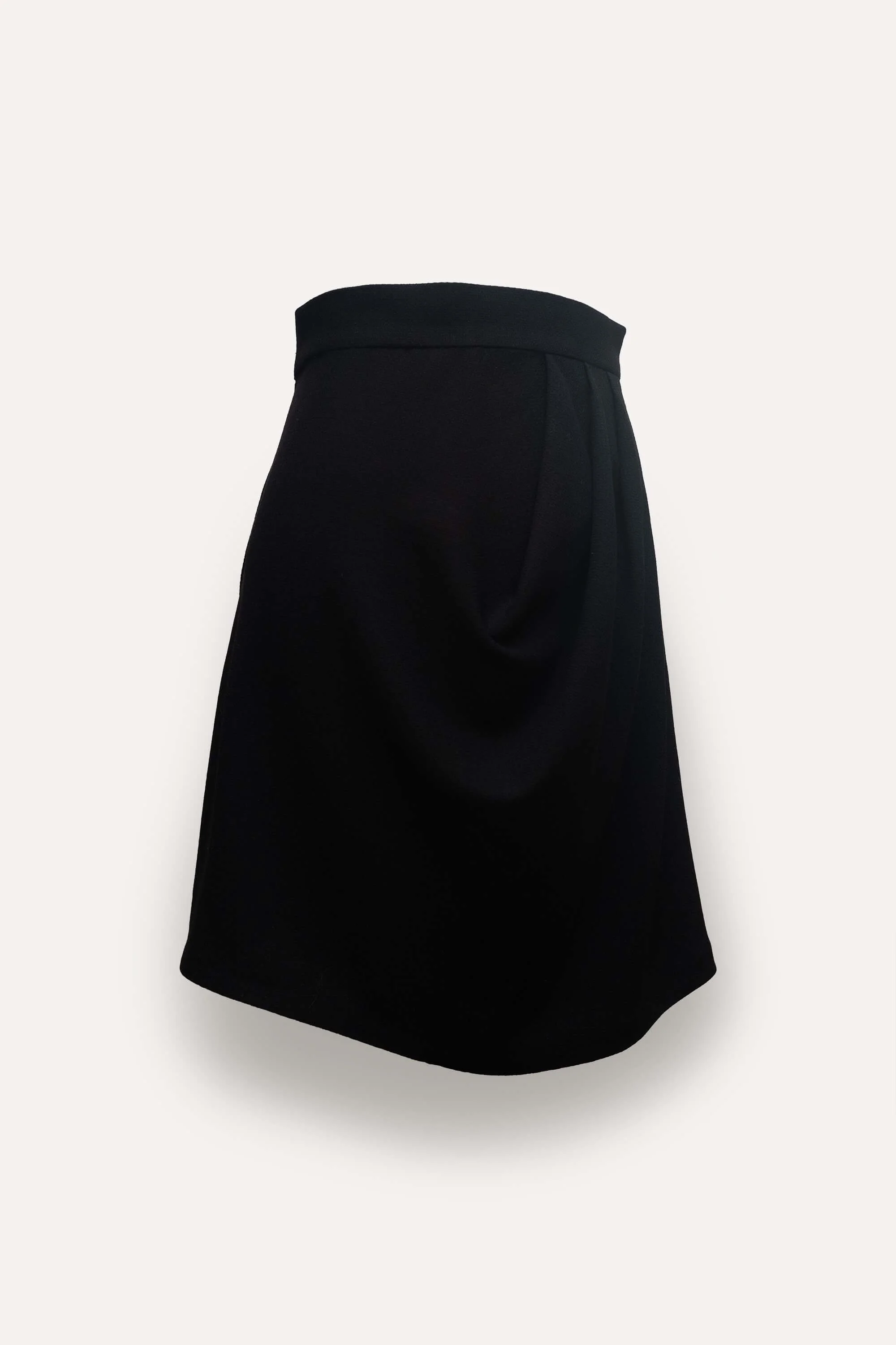 Short draped black shop skirt